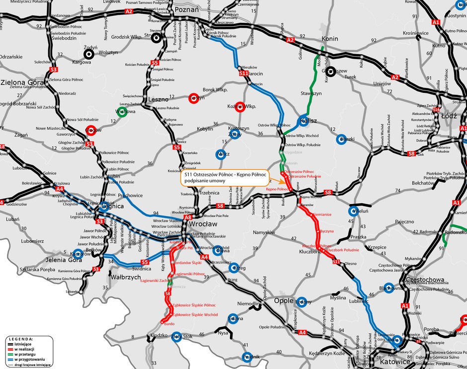 Droga S11 Ostrzeszów Północ - Kępno Północ