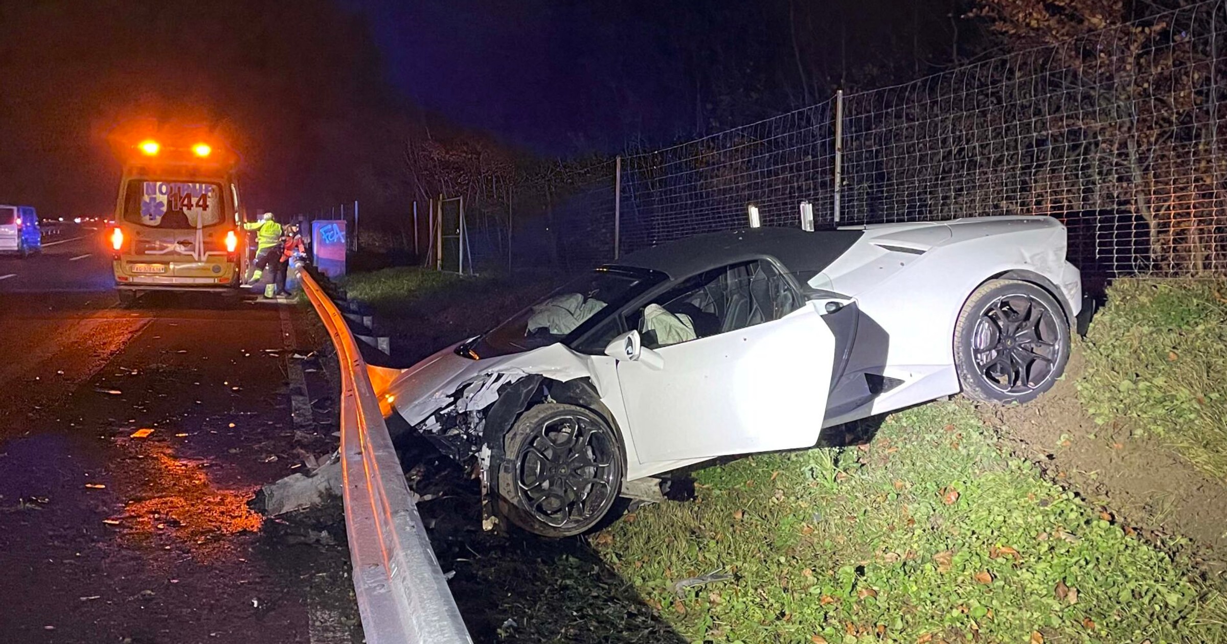 Rozbite Lamborghini Huracan Spyder z wypożyczalni