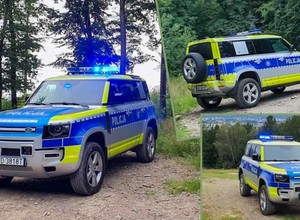 Takiego widoku nikt się nie spodziewał. Land Rover Defender w barwach polskiej policji