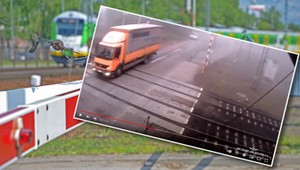 Seria niezrozumiałych manewrów na przejeździe kolejowym [WIDEO]