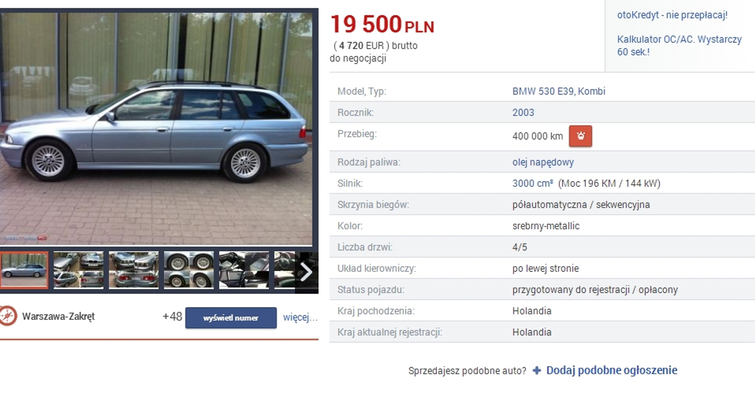 Ogłoszenie BMW