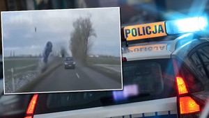 Auto koziołkowało w powietrzu. Nagranie z niebezpiecznego wyprzedzania