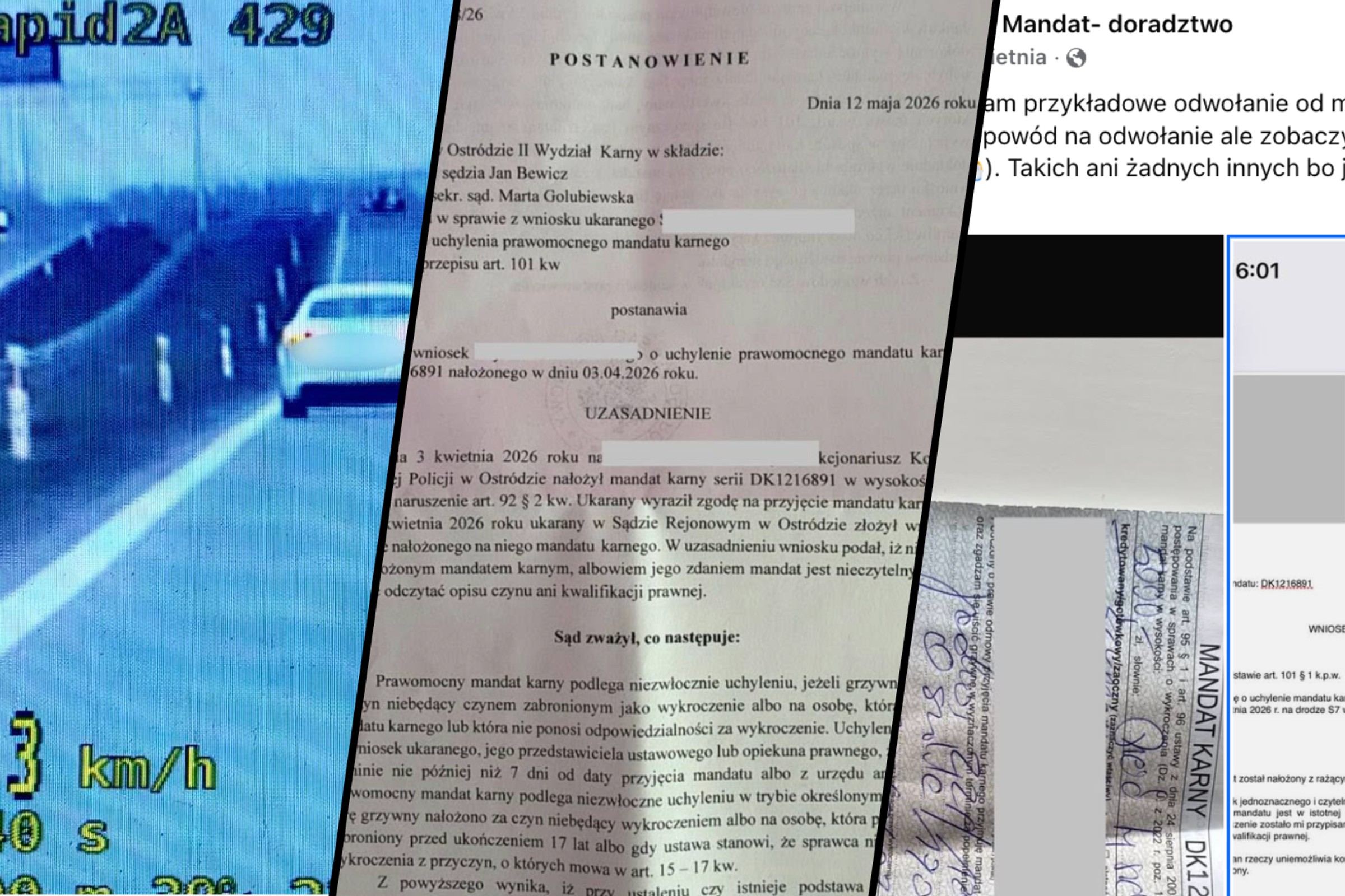 Dostał 5 tys. zł mandatu za prędkość. Wykręcił się, bo policjant nabazgrał na druczku