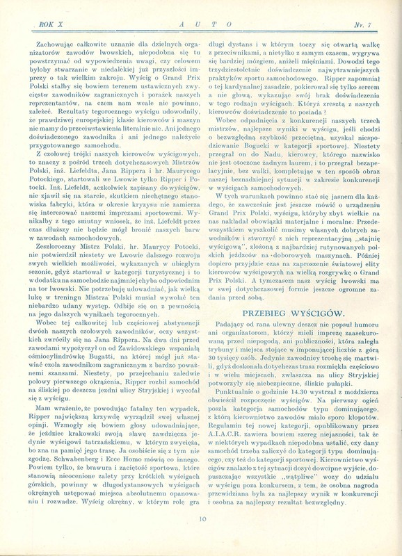 Wyścig we Lwowie w 1931 r.