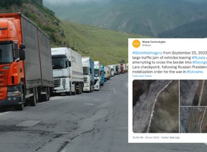 Rosjanie uciekają przed mobilizacją. Korki na drogach widać nawet z kosmosu