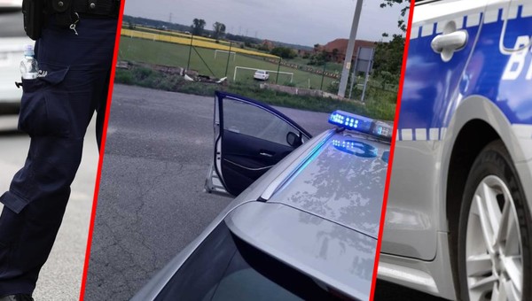 Uciekał przed policją i zatrzymał się na boisku. Celnie wjeżdżając w bramkę