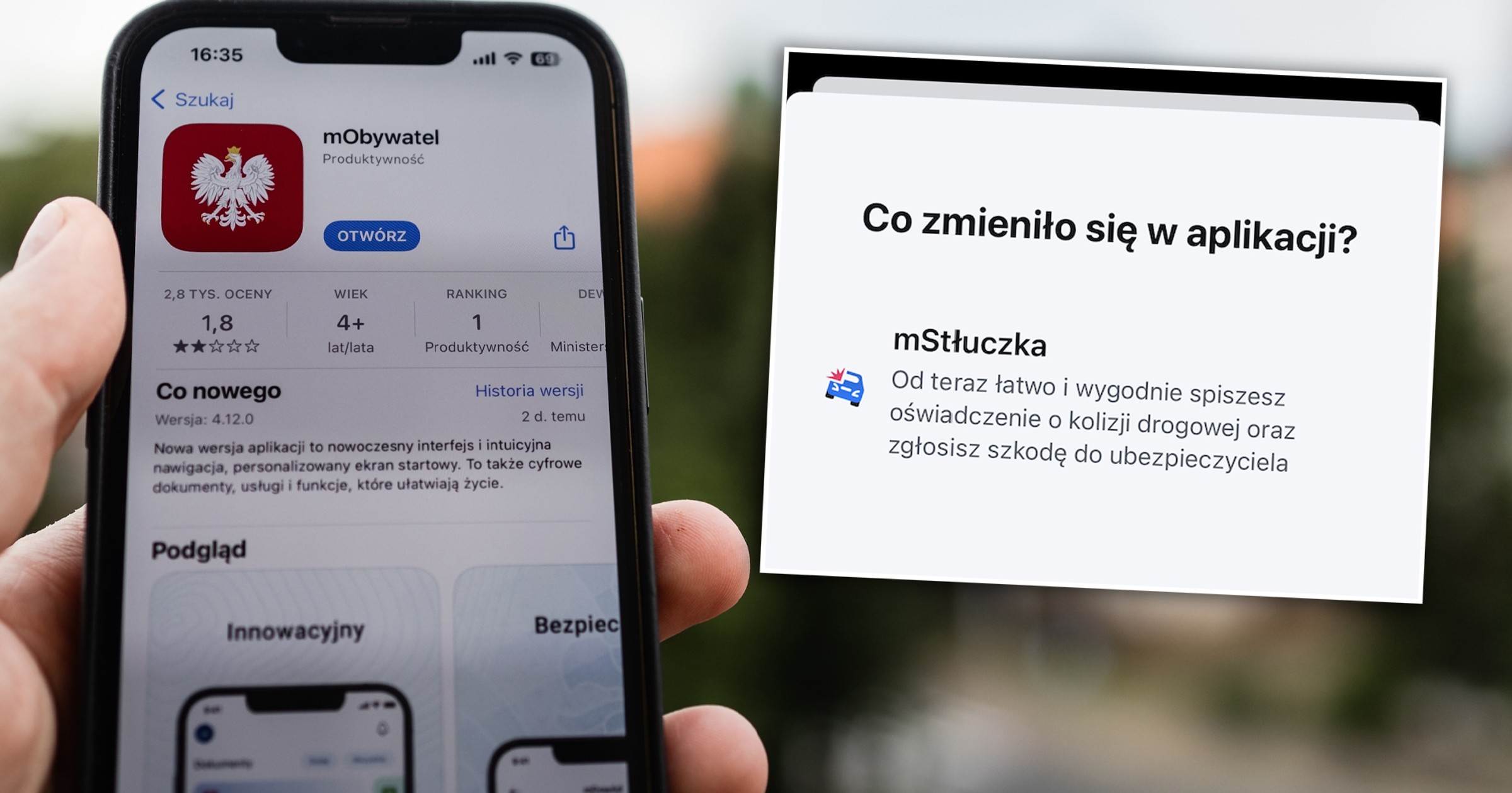 Nowa funkcja mStłuczka w aplikacji mObywatel