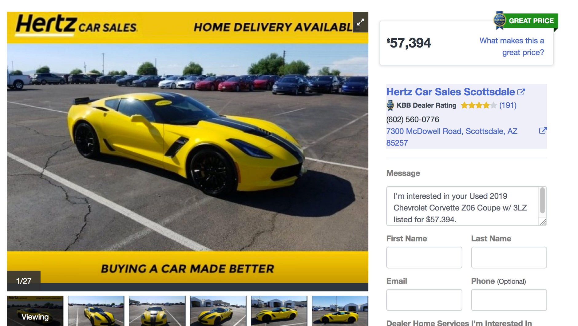 Hertz wyprzedaje Chevrolety Corvette