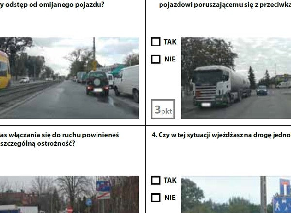 Test próbny na prawo jazdy - zestaw 4