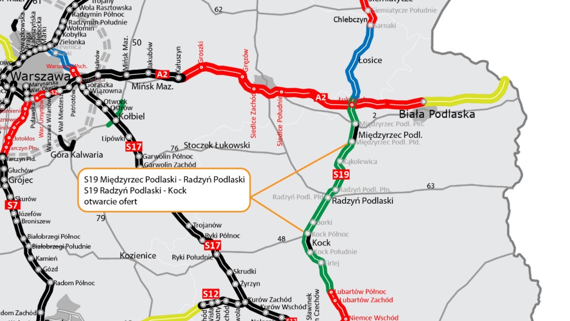 Planowany przebieg trasy S19