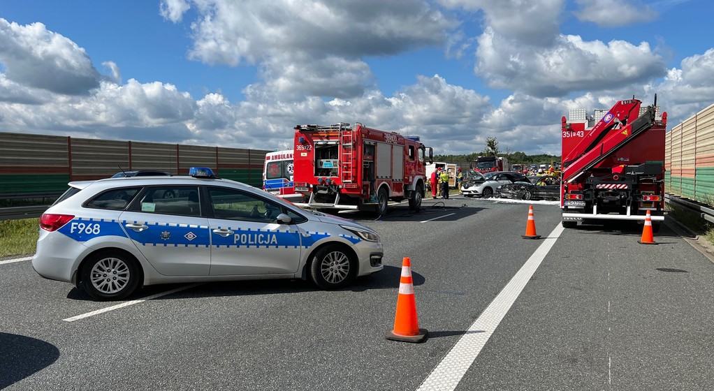 Poważny wypadek na autostradzie A2 w kierunku Poznania.