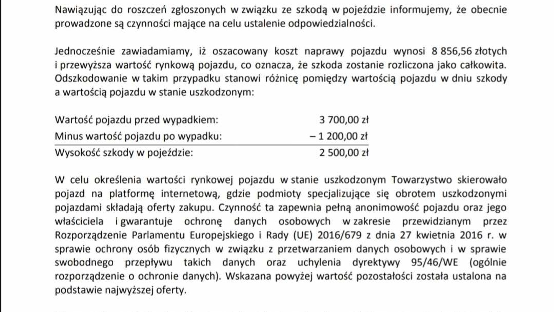 Wartość samochodu według ubezpieczyciela