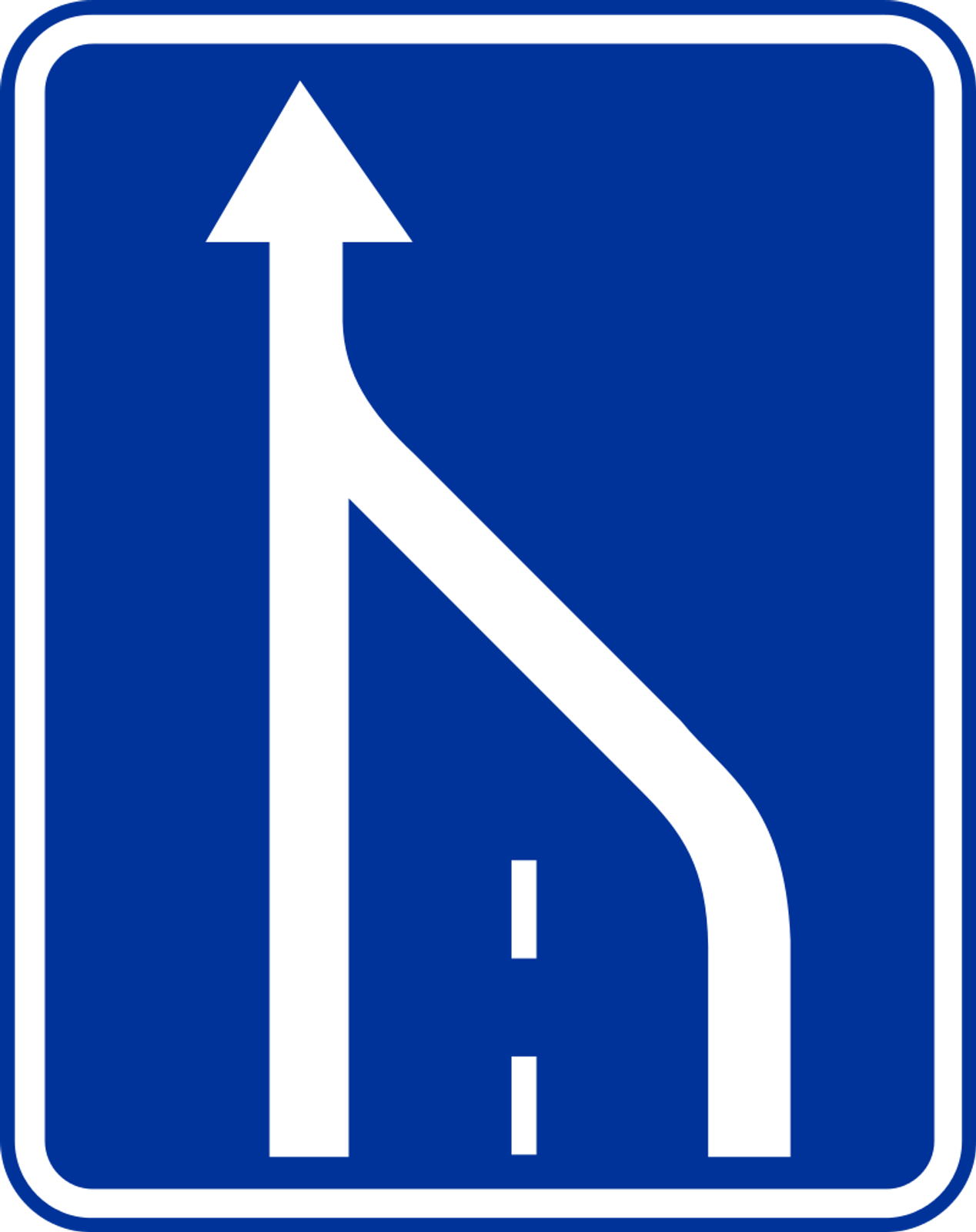 Znak "koniec pasa ruchu"