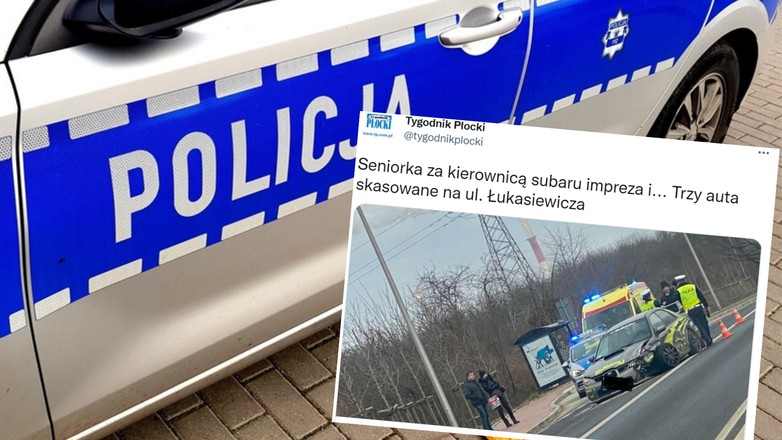 poważny wypadek samochodowy Płock