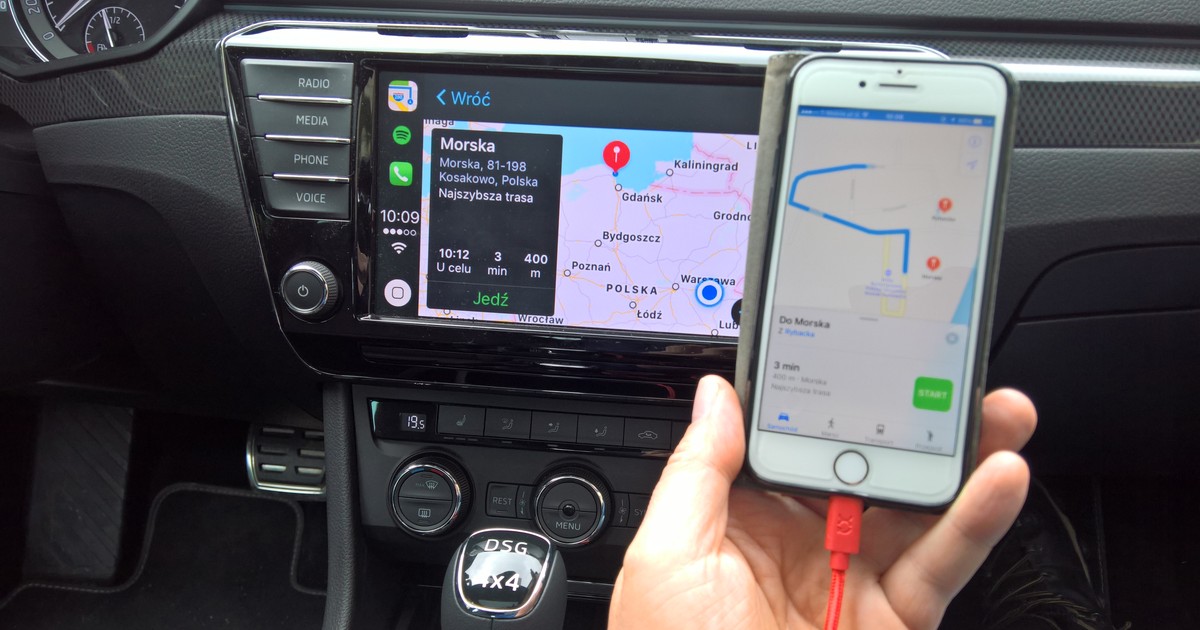 Mapy Apple - tryb CarPlay