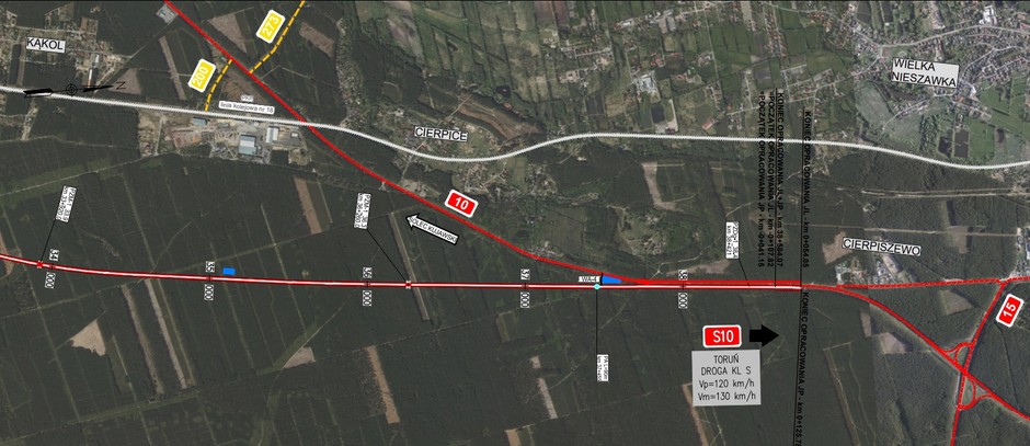 S10 między Toruniem i Bydgoszczą