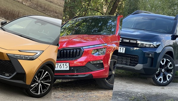 Toyota C-HR, Skoda Kamiq i Dacia Bigster (od lewej)