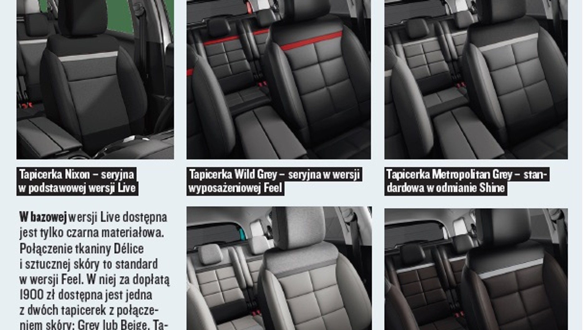 Citroën C5 Aircross – wzory tapicerek