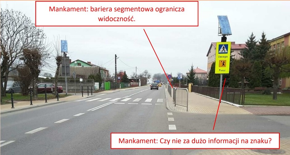 Przykłady błędów na przejściach dla pieszych