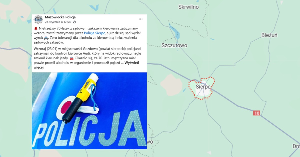 Zobaczył policjantów i zmienił kierunek jazdy. Miał sporo na sumieniu (fot. screen: facebook.com/mazowieckapolicja)