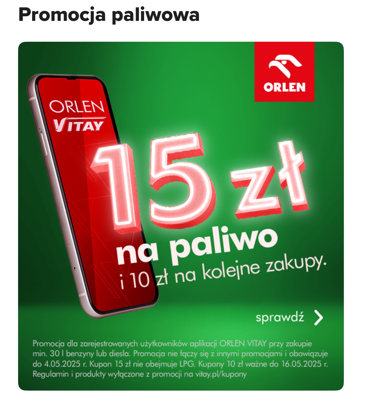 Majówkowa promocja na stacjach Orlen