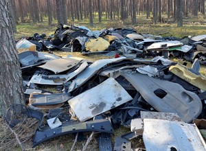 Części samochodowe w środku lasu. "To prawdziwa plaga"