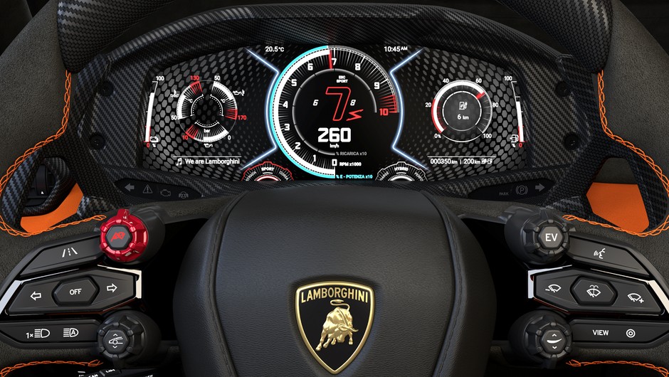Wirtualne zegary hybrydowego Lamborghini LB744