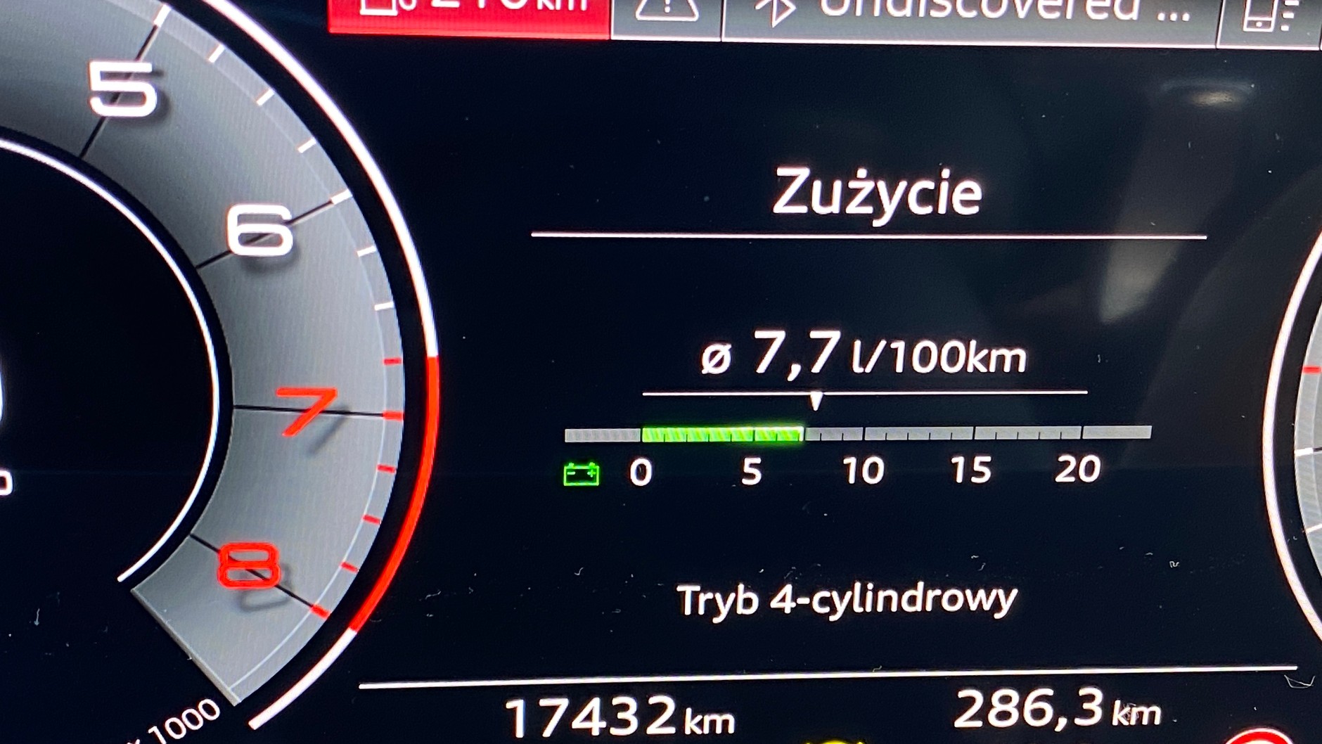 Audi A8 L 60 TFSI (2022 r.; D5) – odłączanie cylindrów