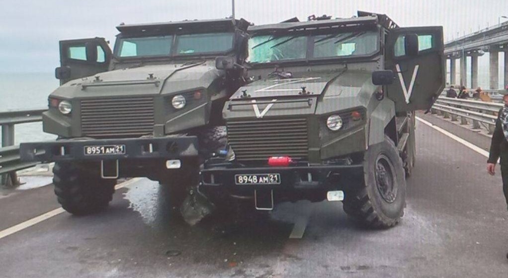 Rosjanie stracili kilka pojazdów wojskowych na moście Krymskim