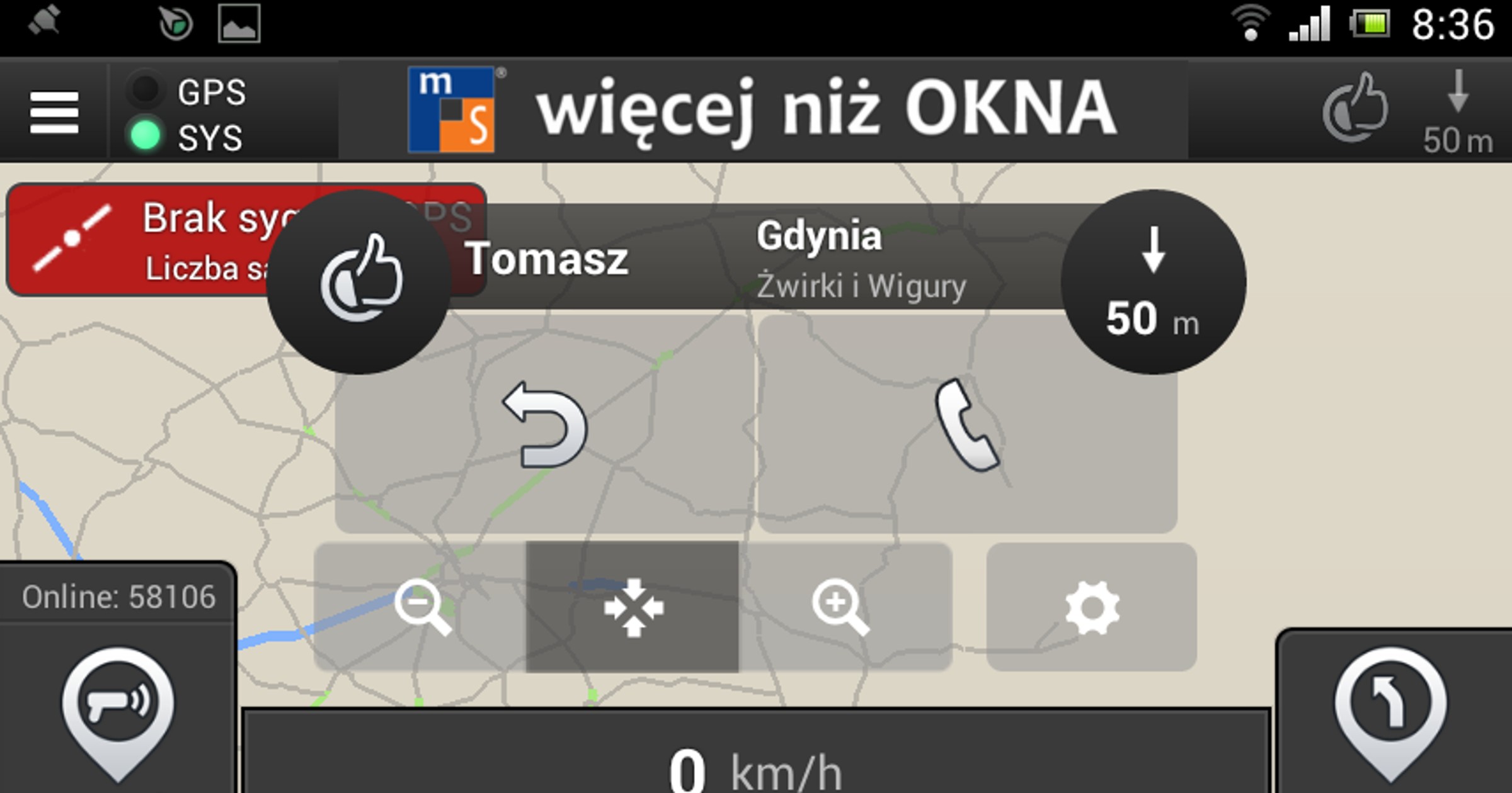 Z autostopowiczem można się skontaktować. Wystarczy zadzwonić. 