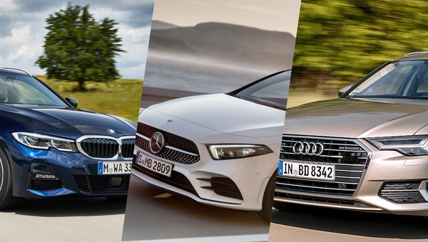 Od lewej: BMW serii 3, Mercedes klasy A i Audi A6