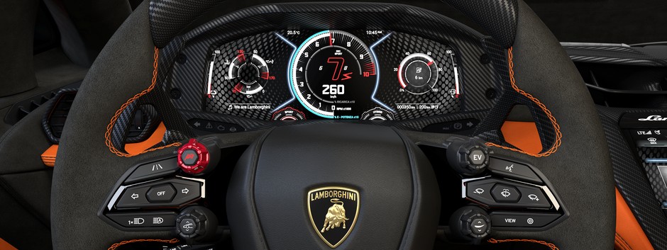 Wirtualne zegary hybrydowego Lamborghini LB744