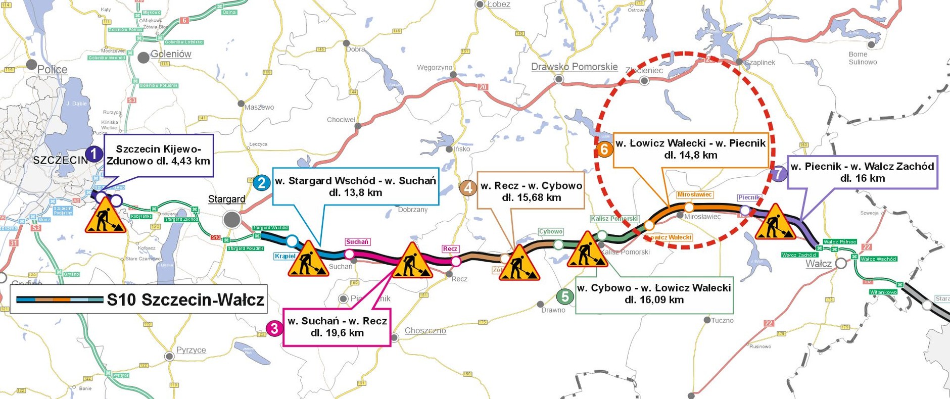 Droga S10 Szczecin - Wałcz. 100 km w budowie