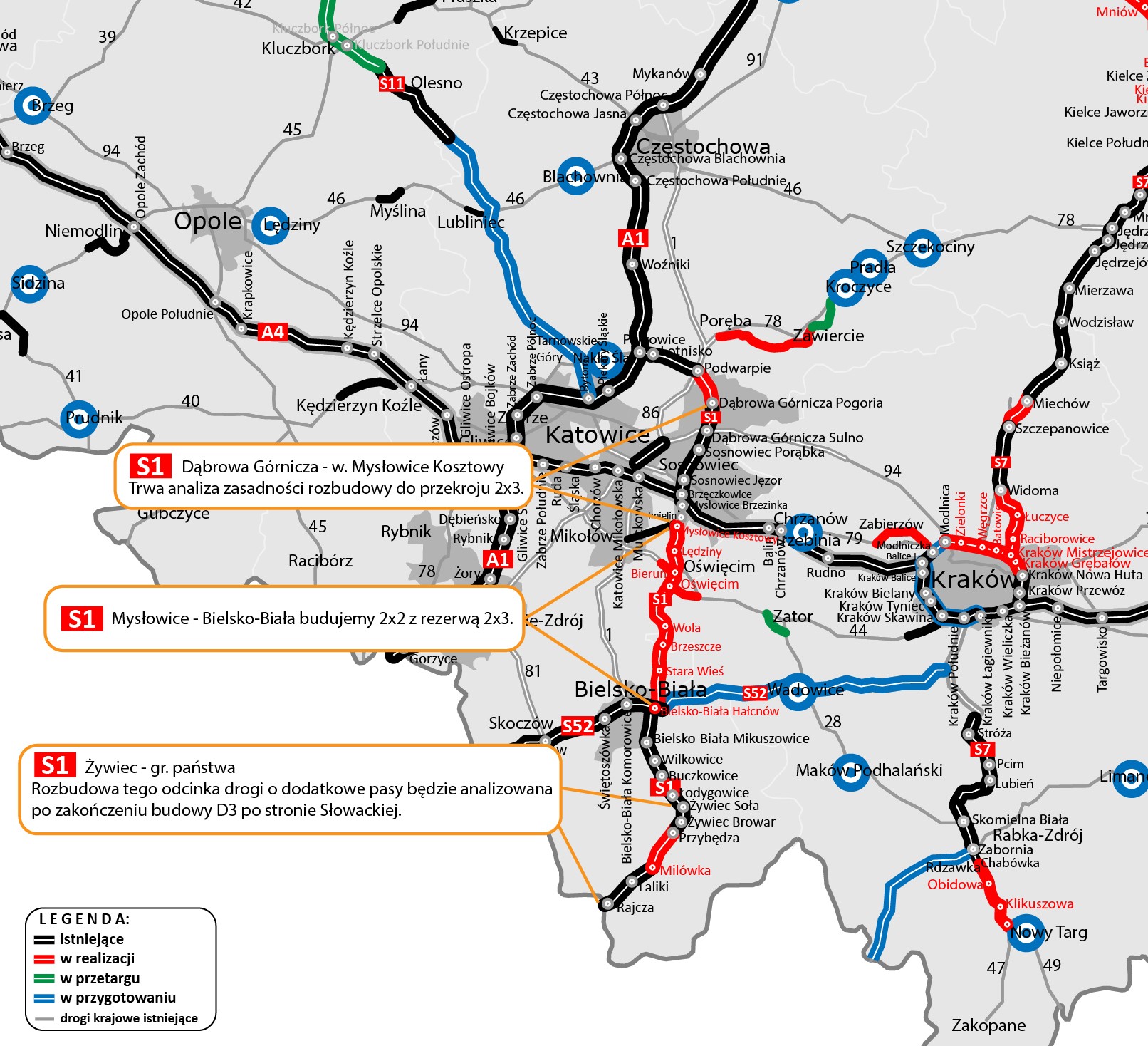Mapa budowy S1