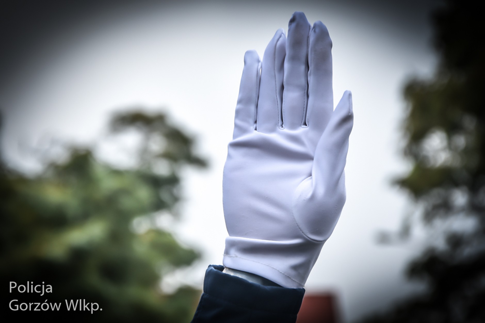 Policyjne gesty na skrzyżowaniu