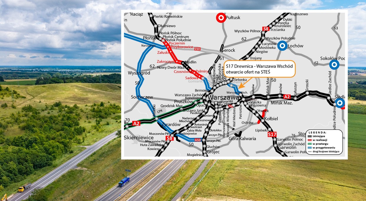 Kolejny krok do budowy S17 Wschodniej Obwodnicy Warszawy. Czas na STEŚ