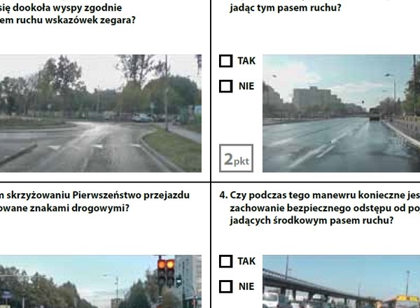 Test próbny na prawo jazdy - zestaw 1