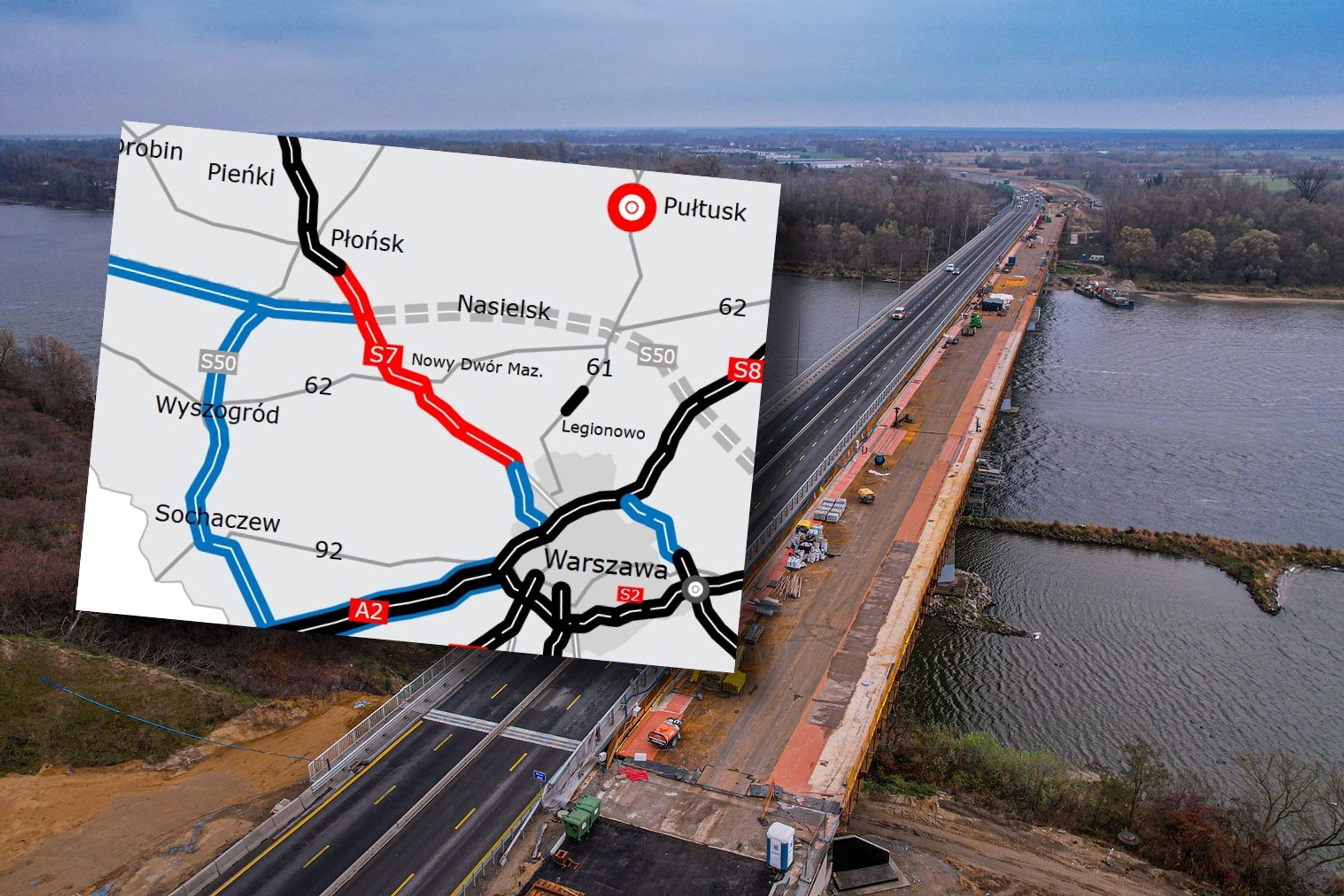 Nareszcie. Nowy odcinek S7 na północ od Warszawy otwarty. Ma po trzy pasy