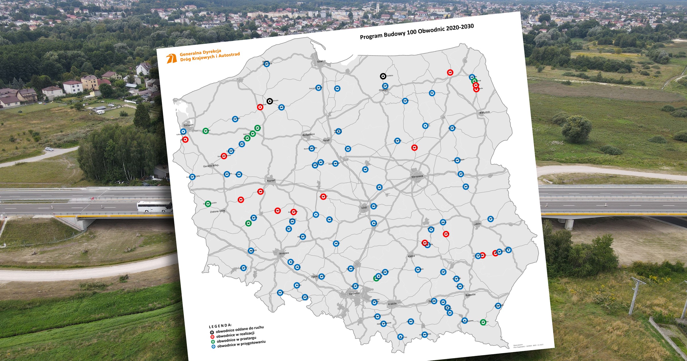 Lista nowych obwodnic w budowie i w planach na koniec 2023 r.