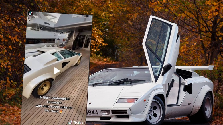 Lamborghini Countach jako ozdoba na jachcie