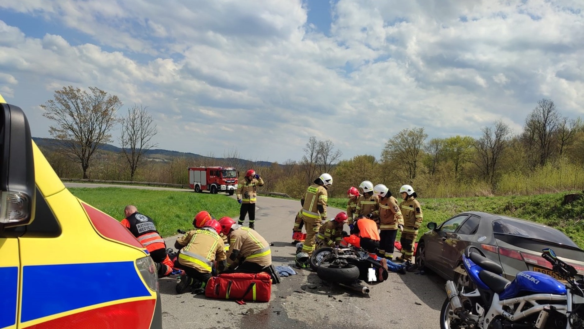 Zderzenie dwóch motocyklistów w Izdebkach