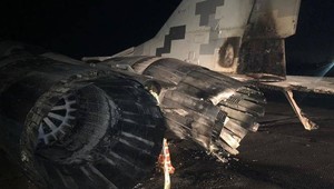 Ukraiński kapitan wjechał autem w MIG-a 29. Samolot spalił się