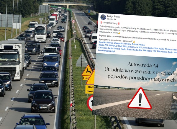 Utrudnienia na A4. Mogą potrwać wiele godzin. Jedzie sprzęt, który pomoże przy powodzi