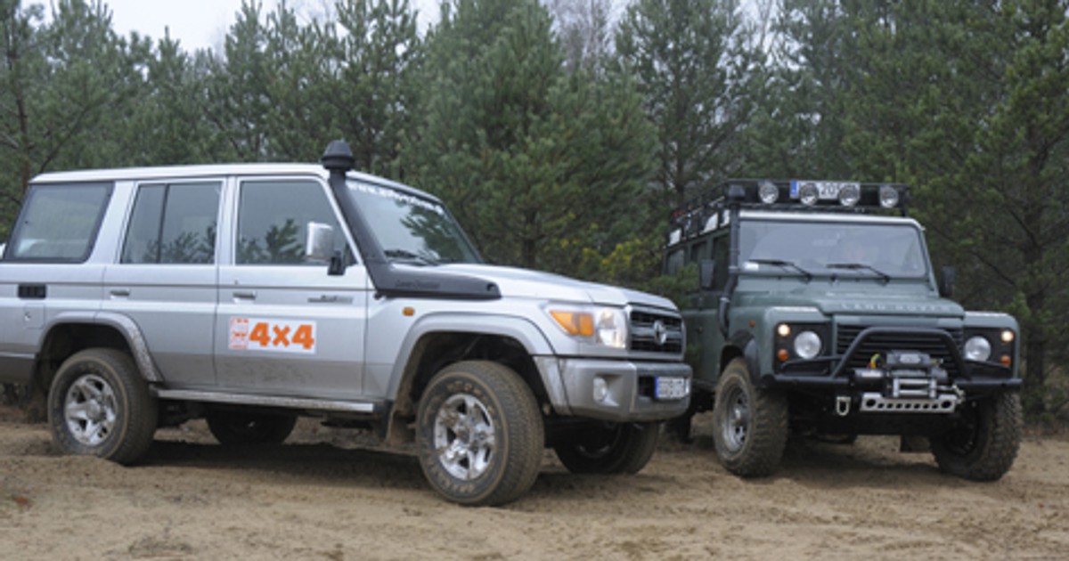 Toyota Land Cruiser HZJ 76 kontra Land Rover Defender 2.4 TD. Auta dla prawdziwych twardzieli