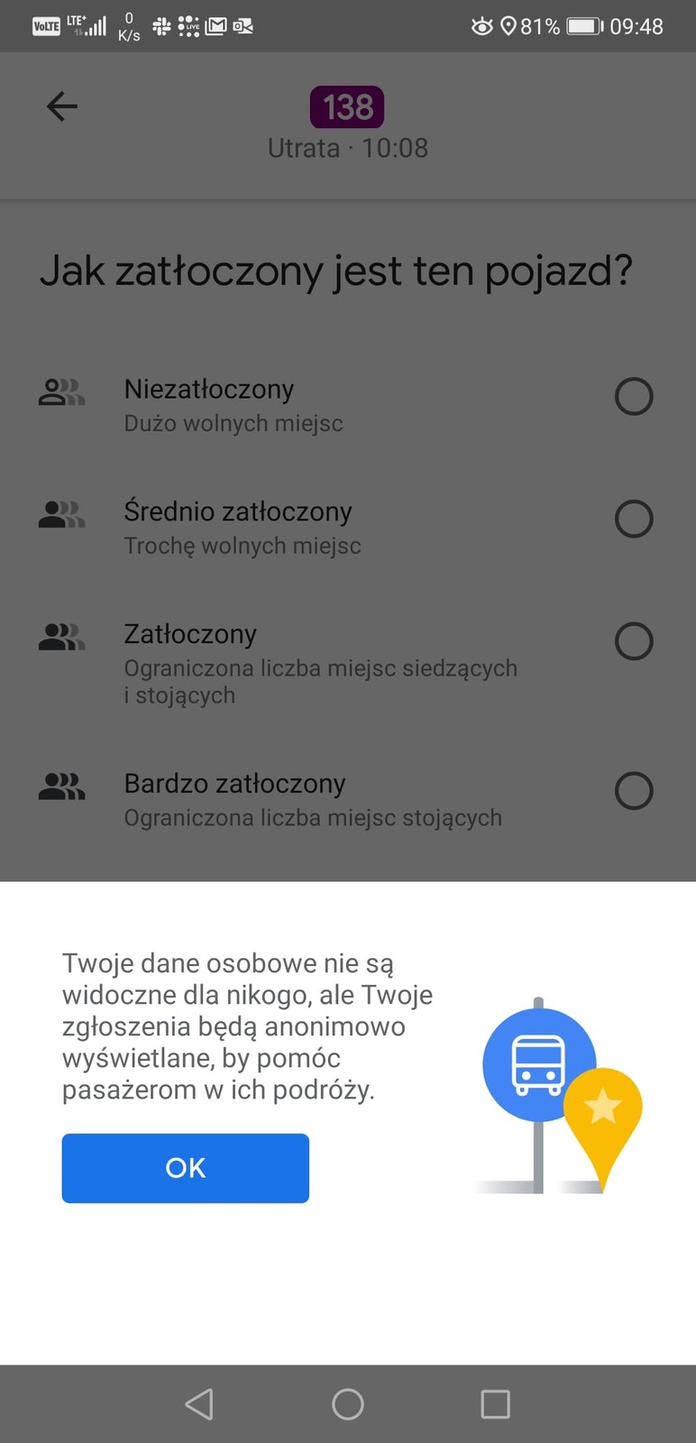 Sprawdź obłożenie w komunikacji miejskiej dzięki Google Maps