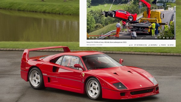 Pechowa parada w Szwajcarii. Kierowca nie opanował Ferrari F40