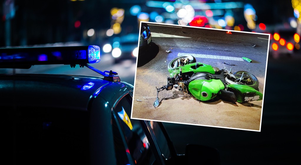 Pijany mężczyzna jechał motocyklem prawie 200 km/h. Uciekając przed policją, spowodował kolizję (screen: /x.com/PomorskaPolicja)