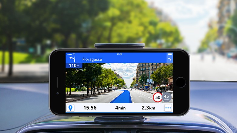 Sygic wykorzystuje kamerę do wyświetlania obrazu rejestrowanego w trakcie jazdy