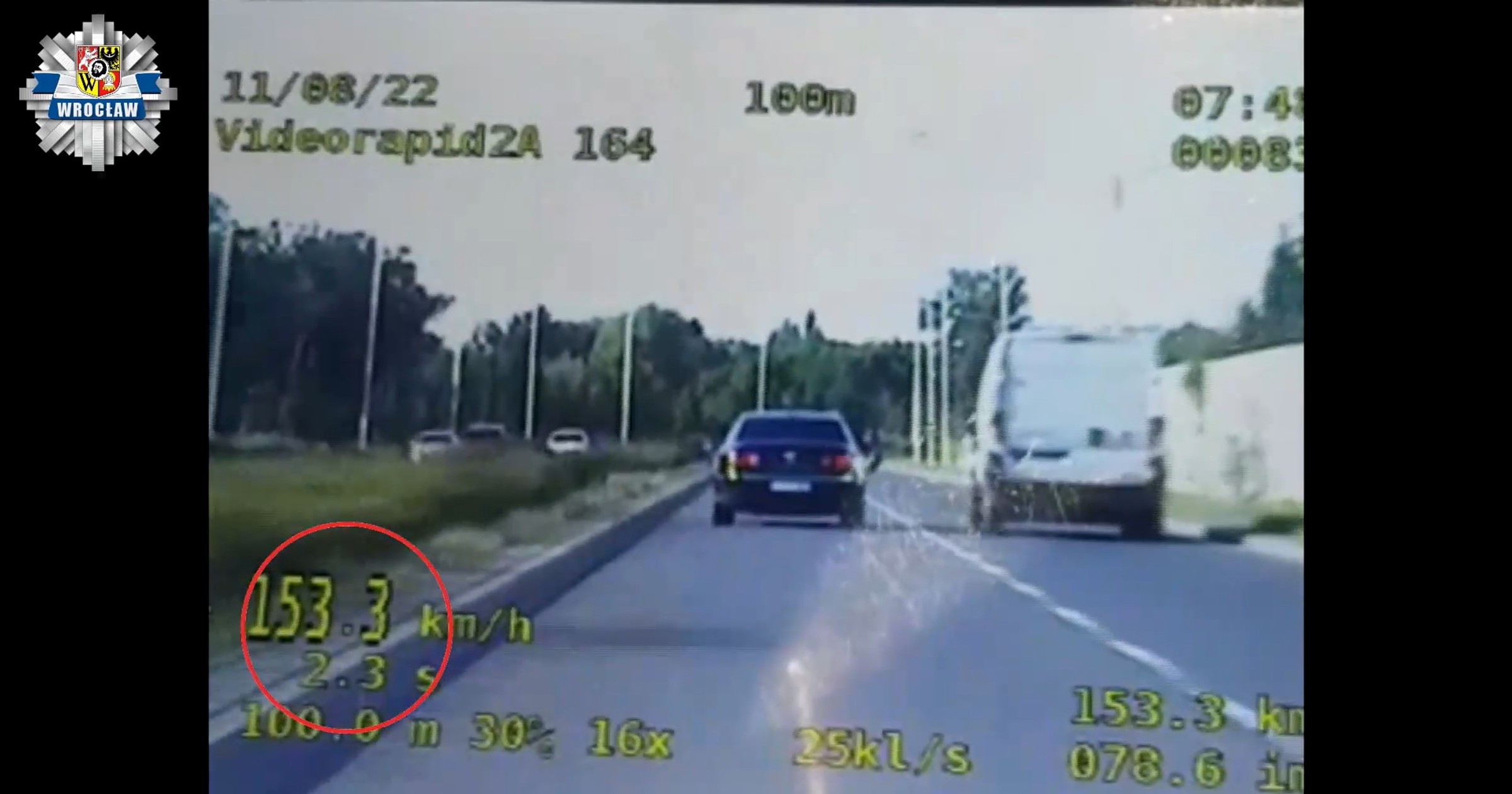 Gnał ulicami Wrocławia 153 km/h