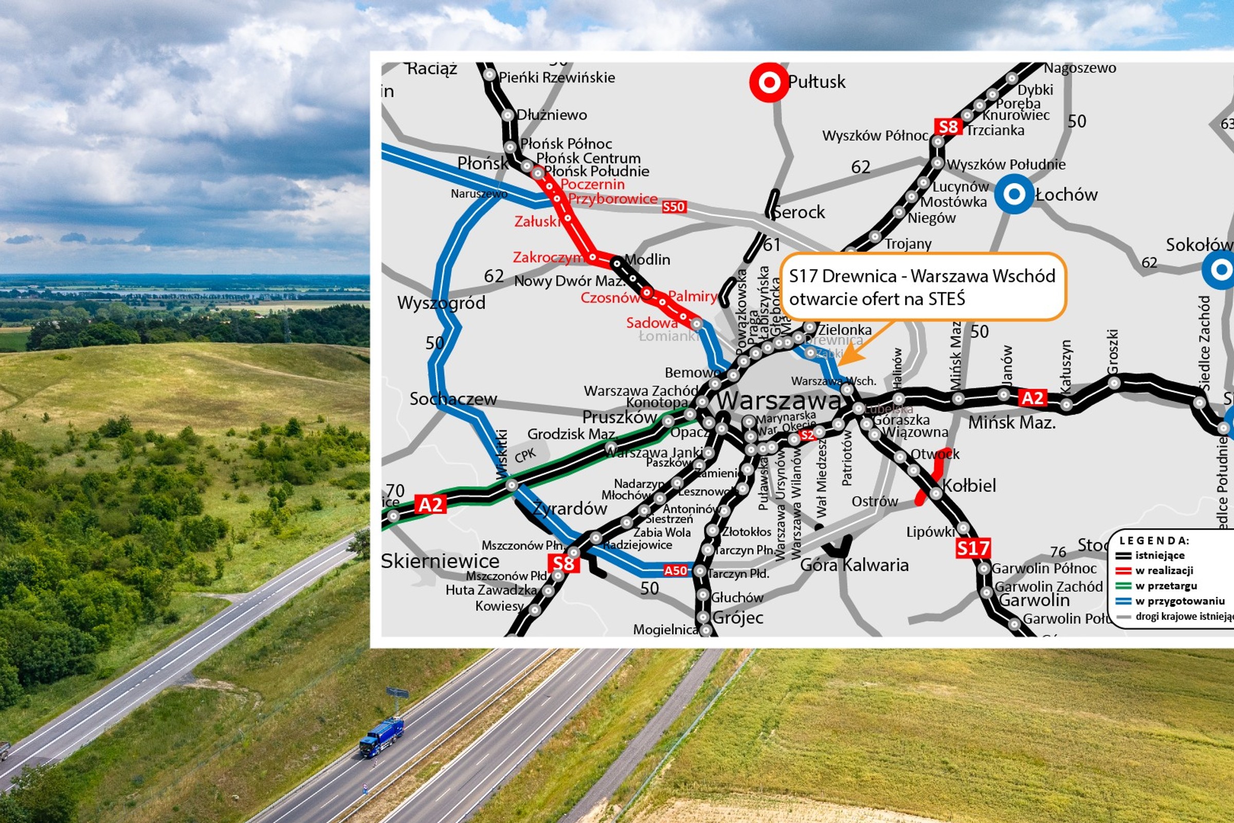 Dzieje się wokół S17 Wschodniej Obwodnicy Warszawy. Wiemy, kto i kiedy rozwikła łamigłówkę